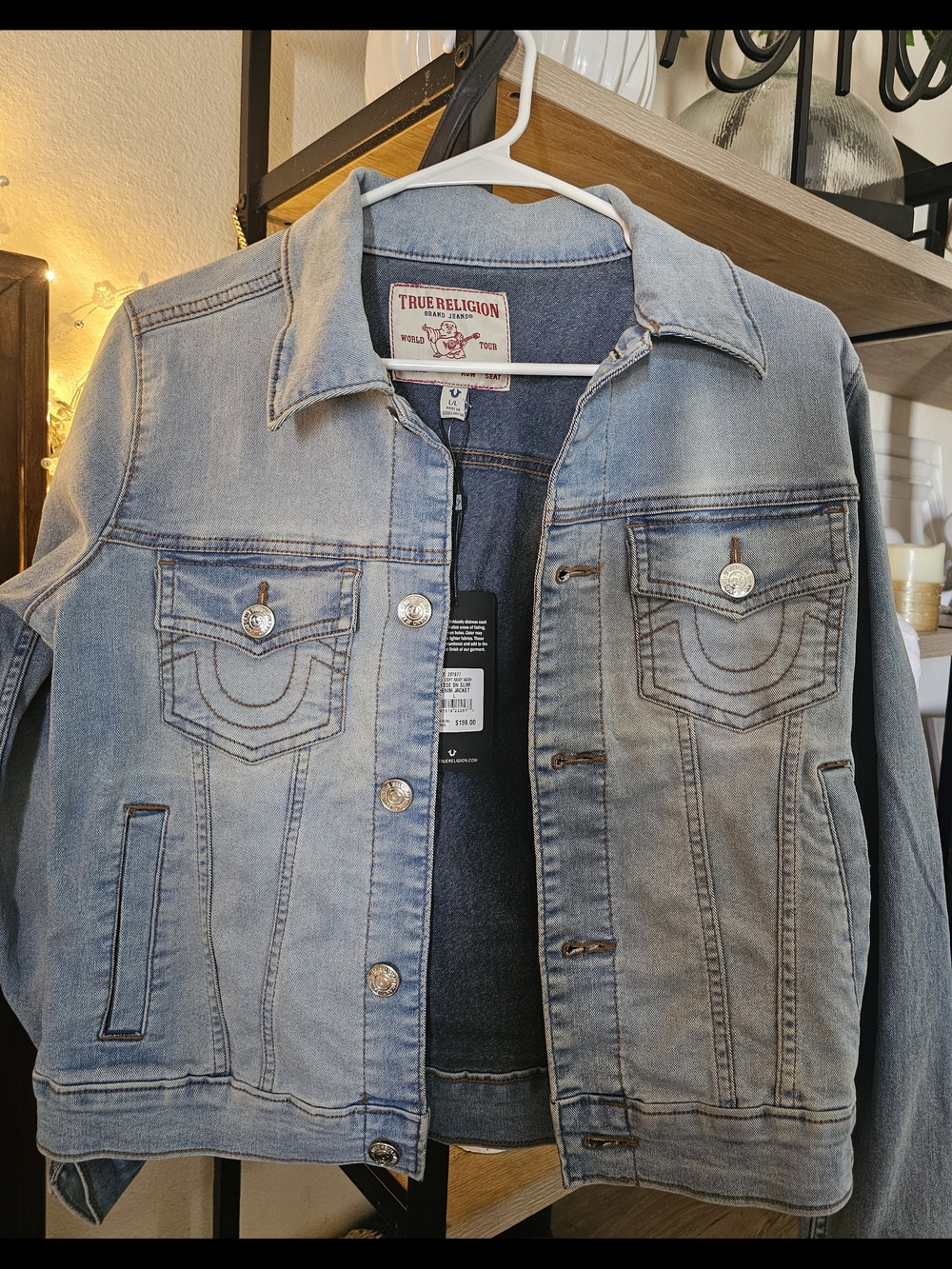 True Religion Faded Light Blue Denim Jacket